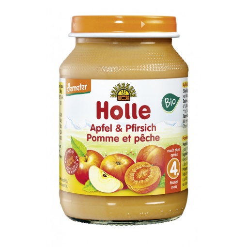 Holle bio bébiétel őszibarack-alma 190 g