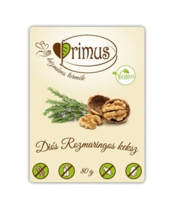 Primus vegán diós rozmaringos keksz 80 g