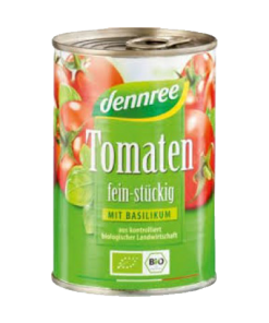 Dennree Bio Bazsalikomos Paradicsomkocka 400g