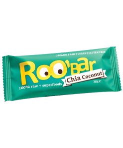 Roobar 100% raw bio gyümölcsszelet chia mag-kókusz 30 g