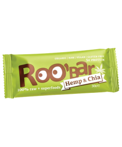 Roobar 100% raw bio gyümölcsszelet kender prozein-chia mag 30 g