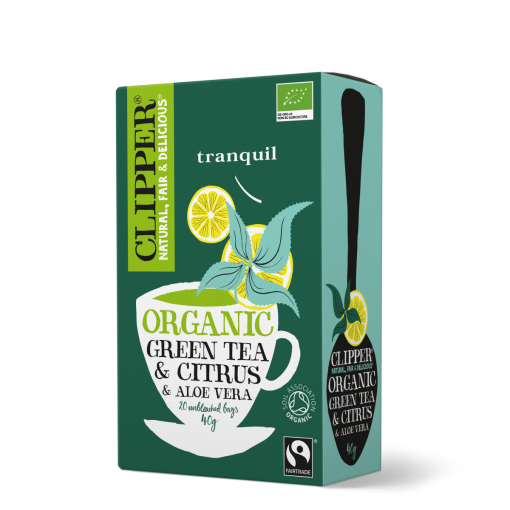 Clipper bio fairtrade citrus & aloe vera zöld tea 40 g