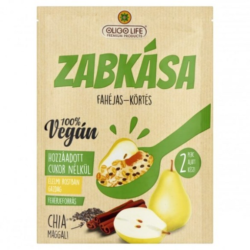 Oligolife vegán zabkása körte fahéj édesítoszerekkel 65 g