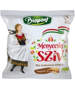 Biopont bio kukorica snack menyecske szív mogyorós ízesítéssel 45 g