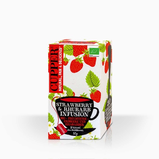 Cupper bio tea strawberry-rhubarb eper-rebarbara tea 50 g