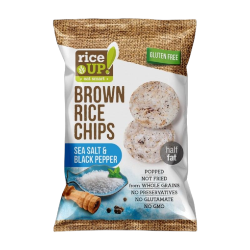 Rice Up barna rizs chips sós és borsos ízu 60 g