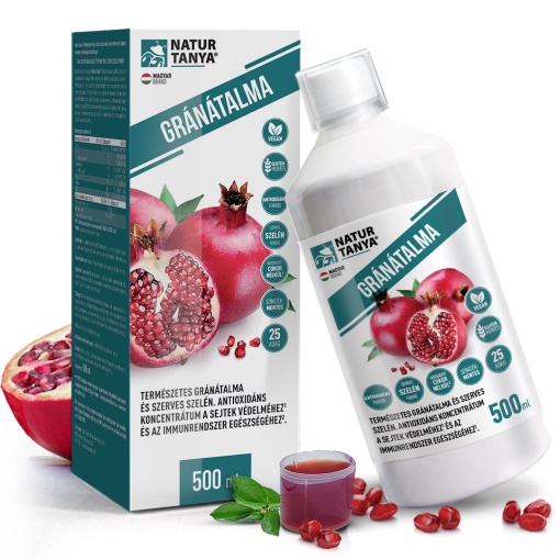 Natur Tanya 100%-os Gránátalma magolaj és húslé, szerves szelénnel - Antioxidáns koncentrátum 500 ml