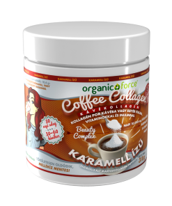 Organic Force KARAMELL ízű Coffee Collagen – Kávékollagén, Kollagén por kávéba vagy egyéb italba vitaminokkal 318 g