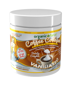 Organic Force VANÍLIA ízű Coffee Collagen – Kávékollagén, Kollagén por kávéba vagy egyéb italba vitaminokkal 318 g